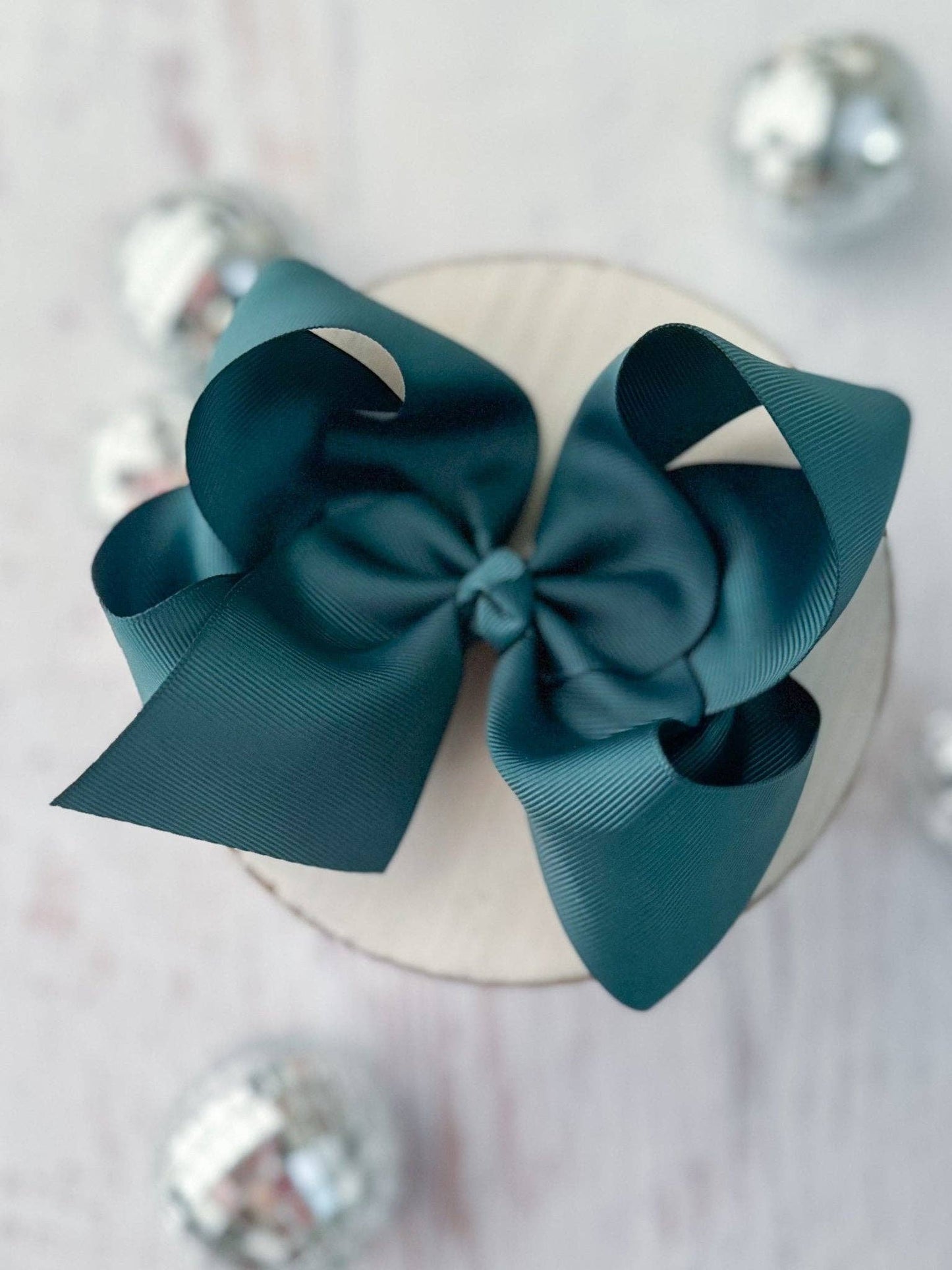 Oversize Grosgrain Hair Bow - Alligator Clip - 5.5": Black