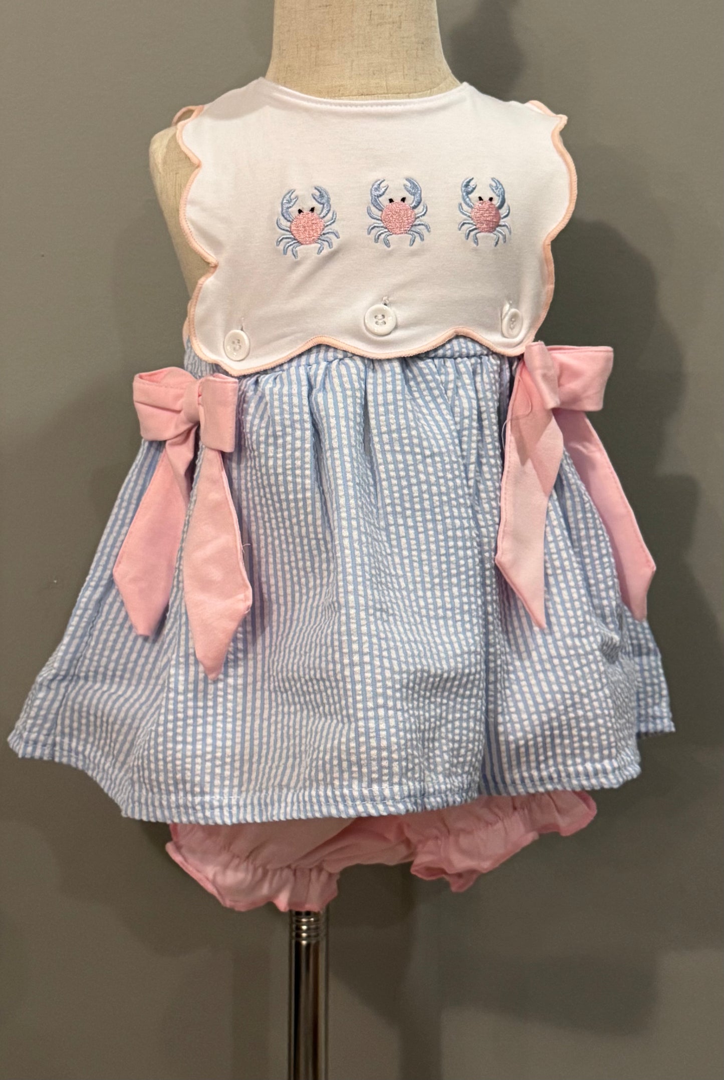 PREPPY CRAB SEERSUCKER DIAPER SETS