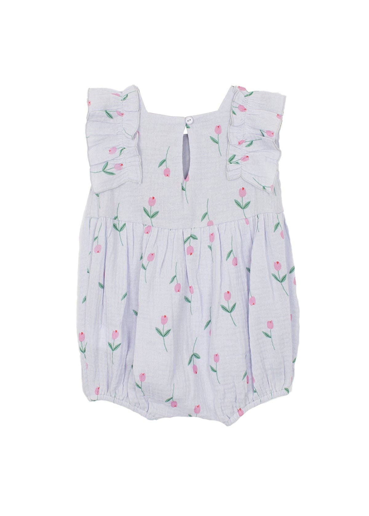 Tiny Tulip Baby Romper: Purple