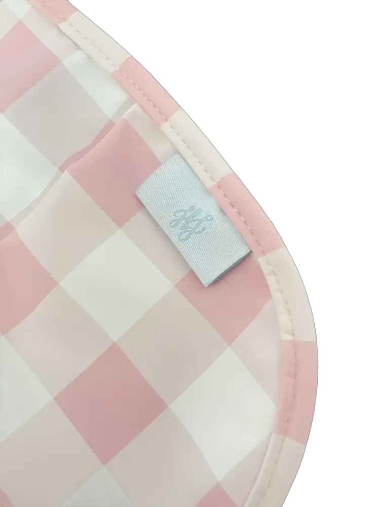 Long Sleeve Signature Catch All Bib - Blue Gingham