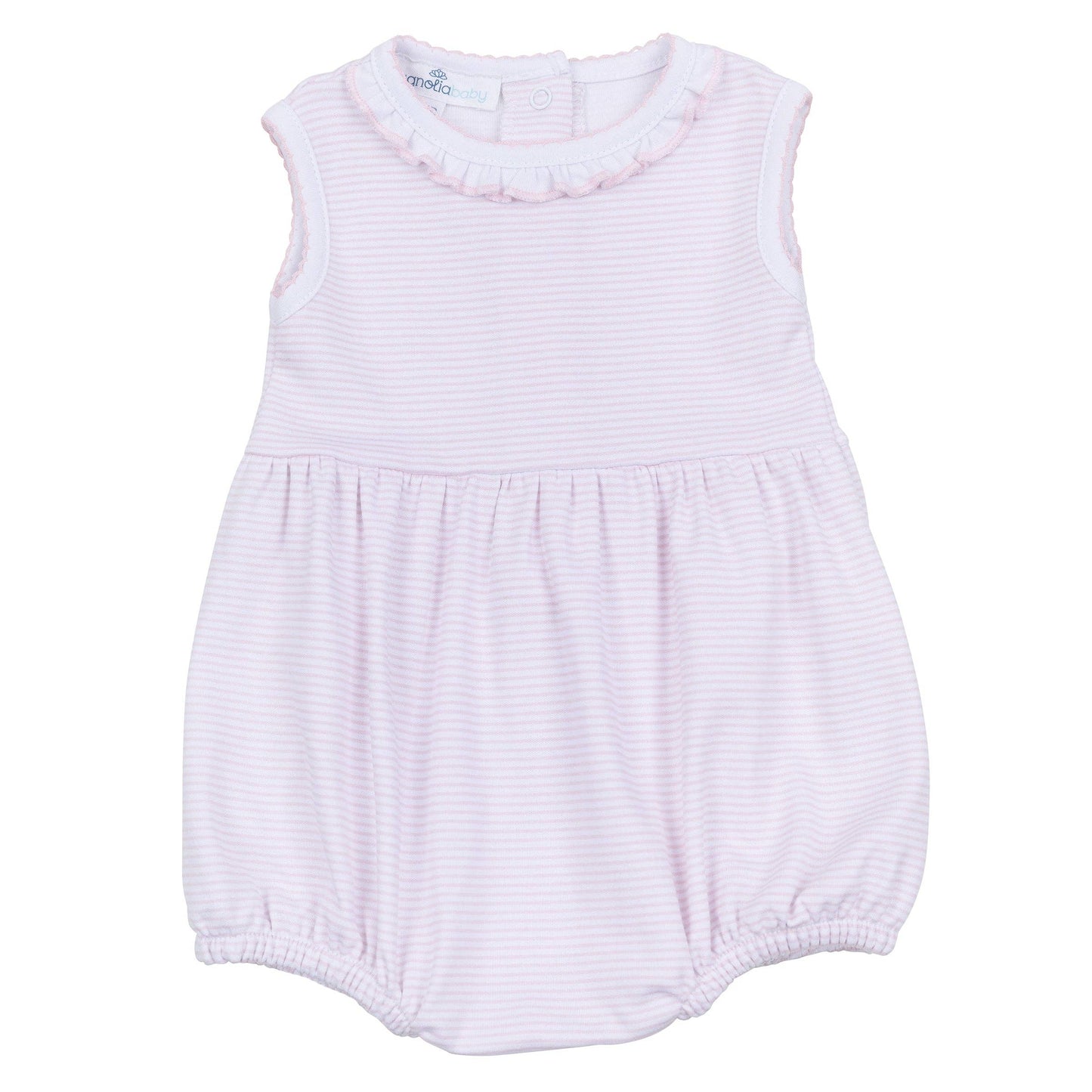 Mini Stripes Ruffle Sleeveless Bubble