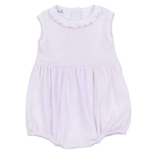 Mini Stripes Ruffle Sleeveless Bubble