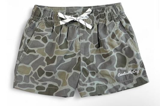 Kids Grey Camo Performance Shorts