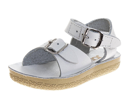 Josmo Girl's Adjustable Leather Outdoor Sandals (Toddler): White