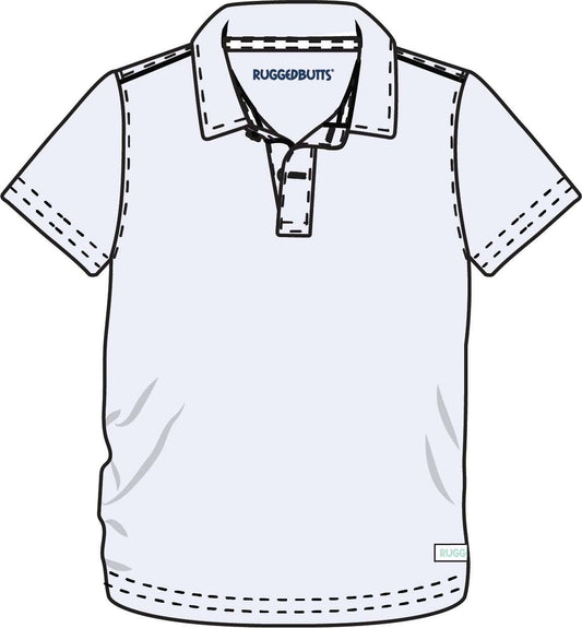Boys White Knit Short Sleeve Performance Polo