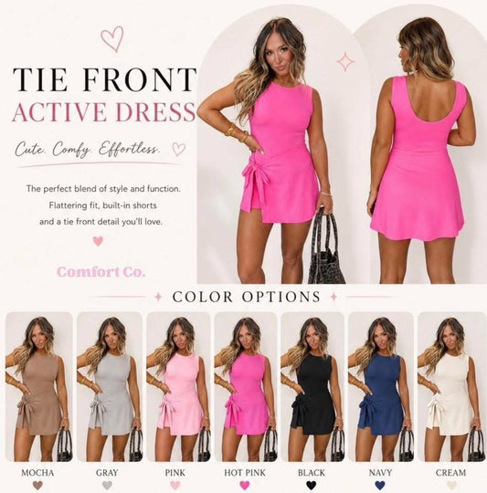 Tie Front Active Dress
