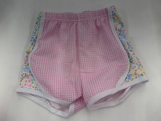 Pink Stripe Floral Shorts