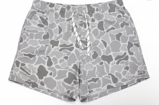 Kids Light Grey Camo Performance Shorts
