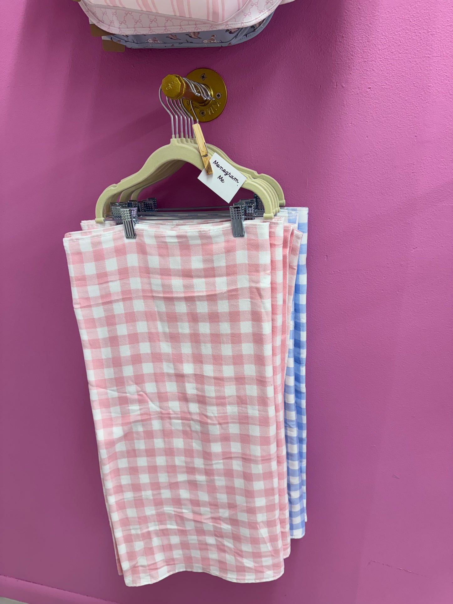 Gingham beach towels