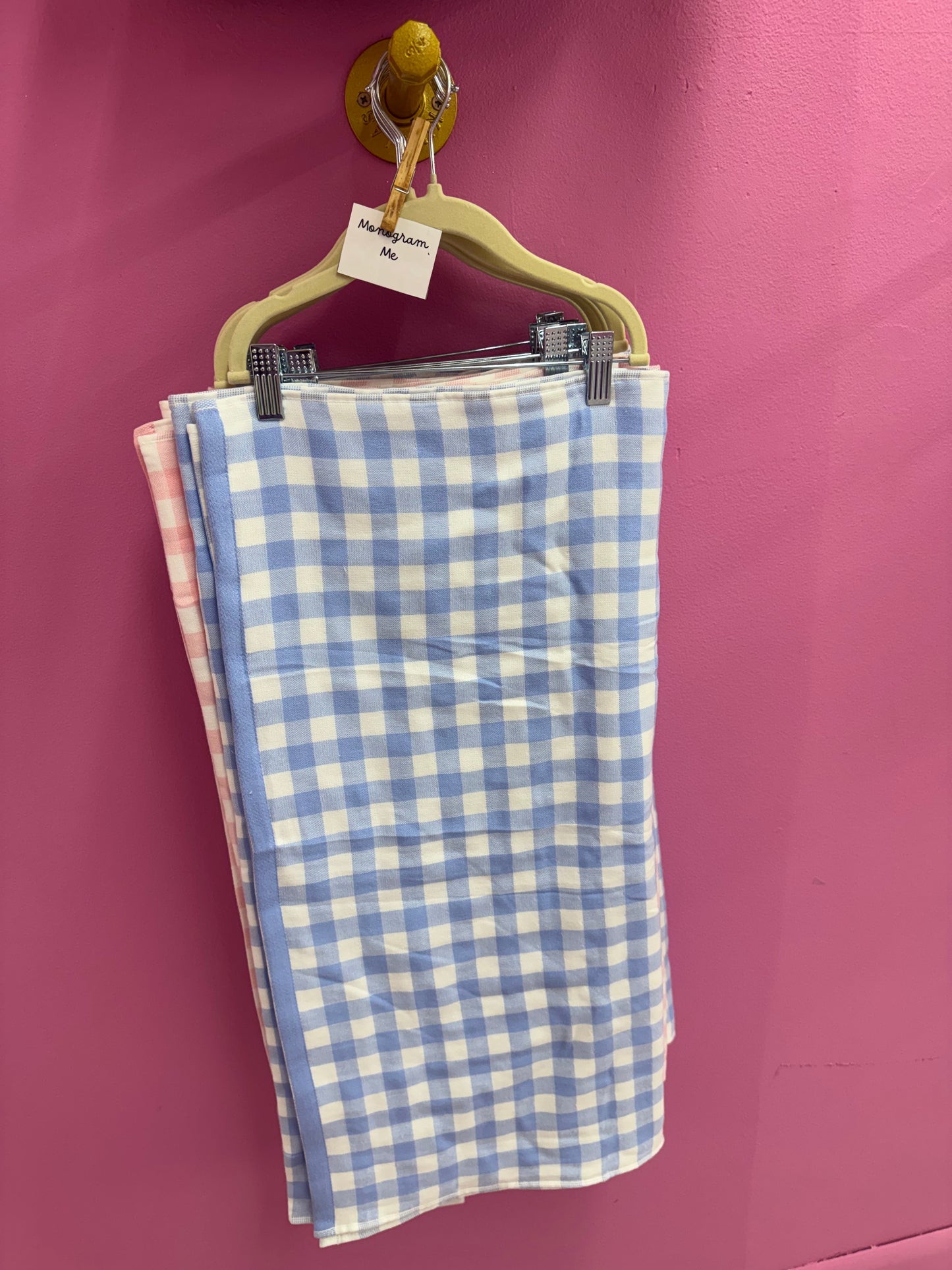 Gingham beach towels