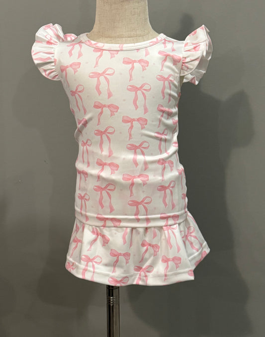 PINK BOW ATHLETIC SET
