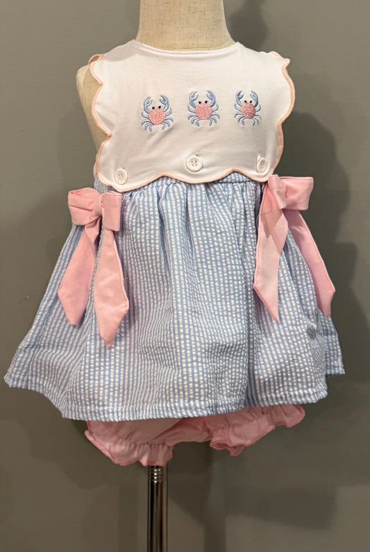 PREPPY CRAB SEERSUCKER DIAPER SETS