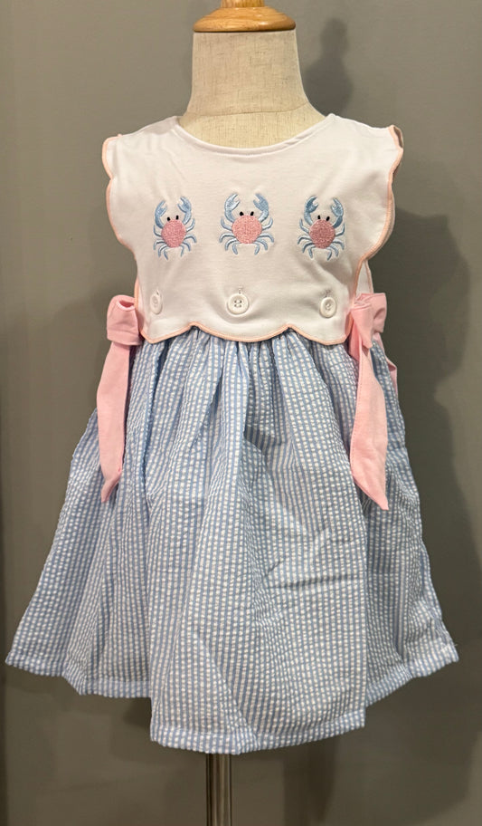 PREPPY CRAB SEERSUCKER DRESS