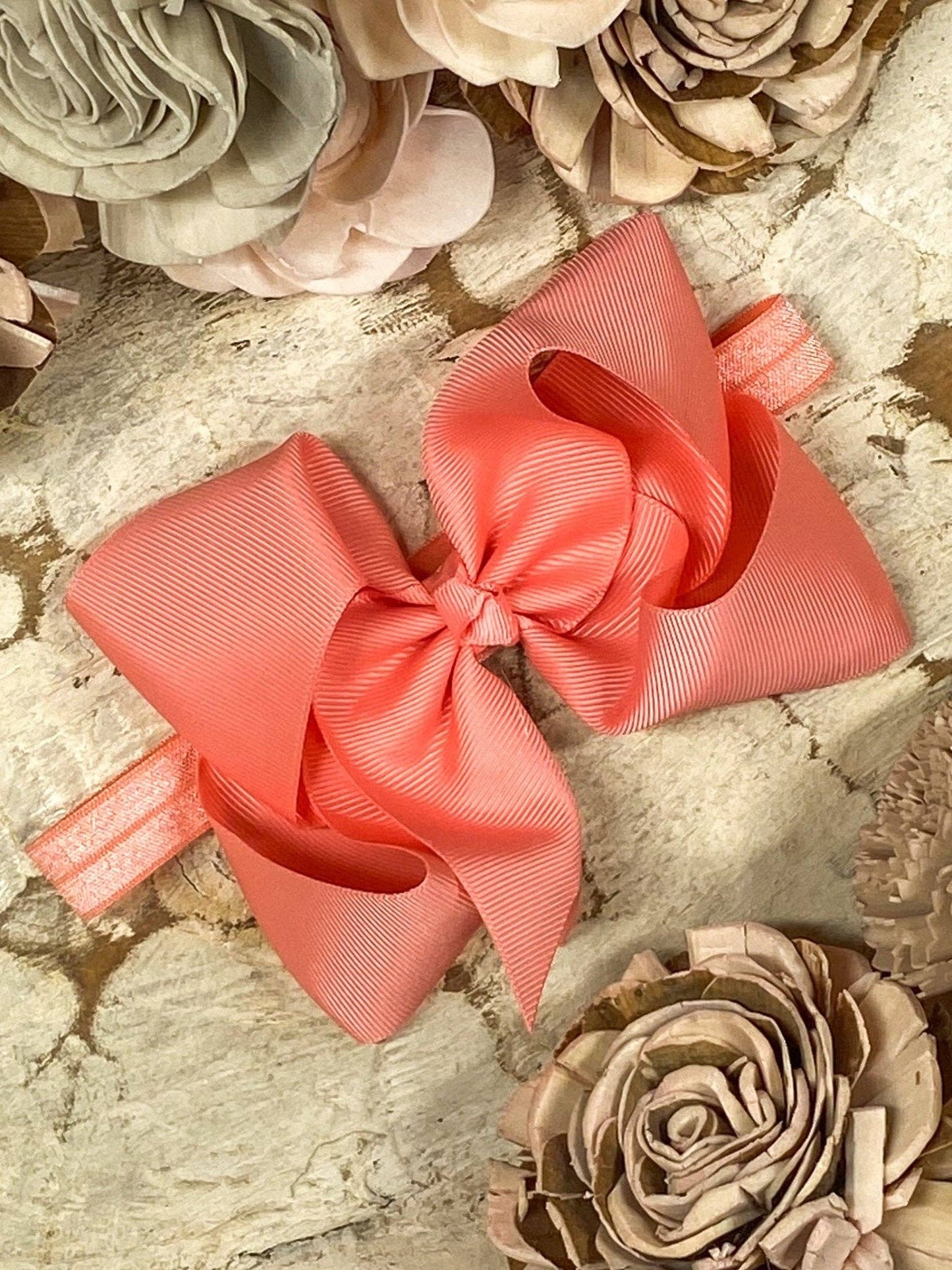 Classic Grosgrain Hair Bow - Satin Headband - 4.5"