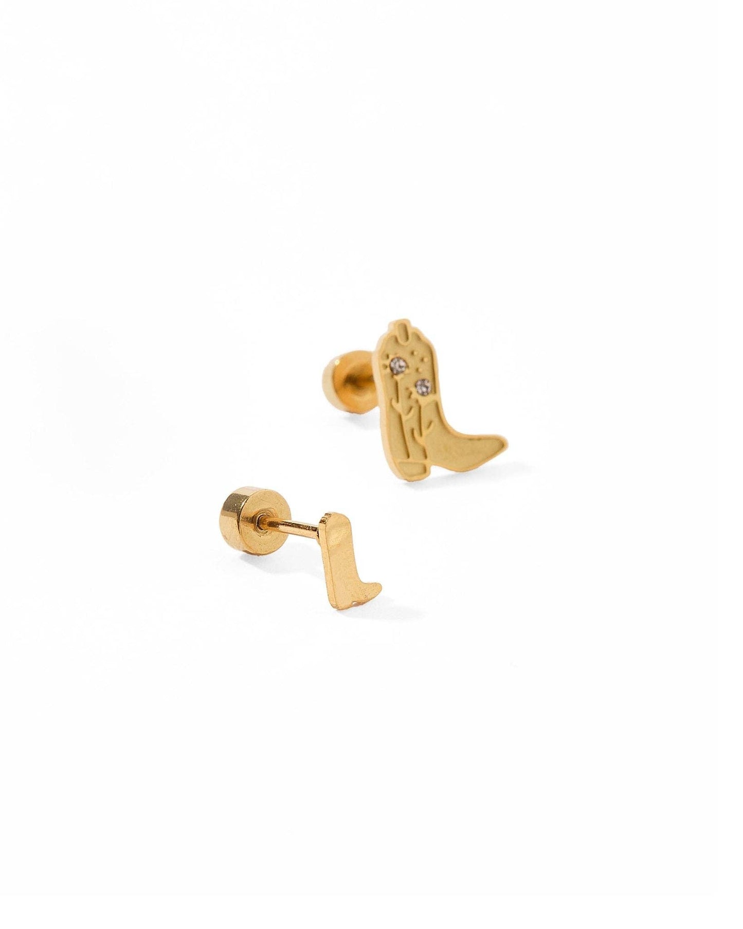 Screwback Stud Earrings - Daisy Cowgirl Boot