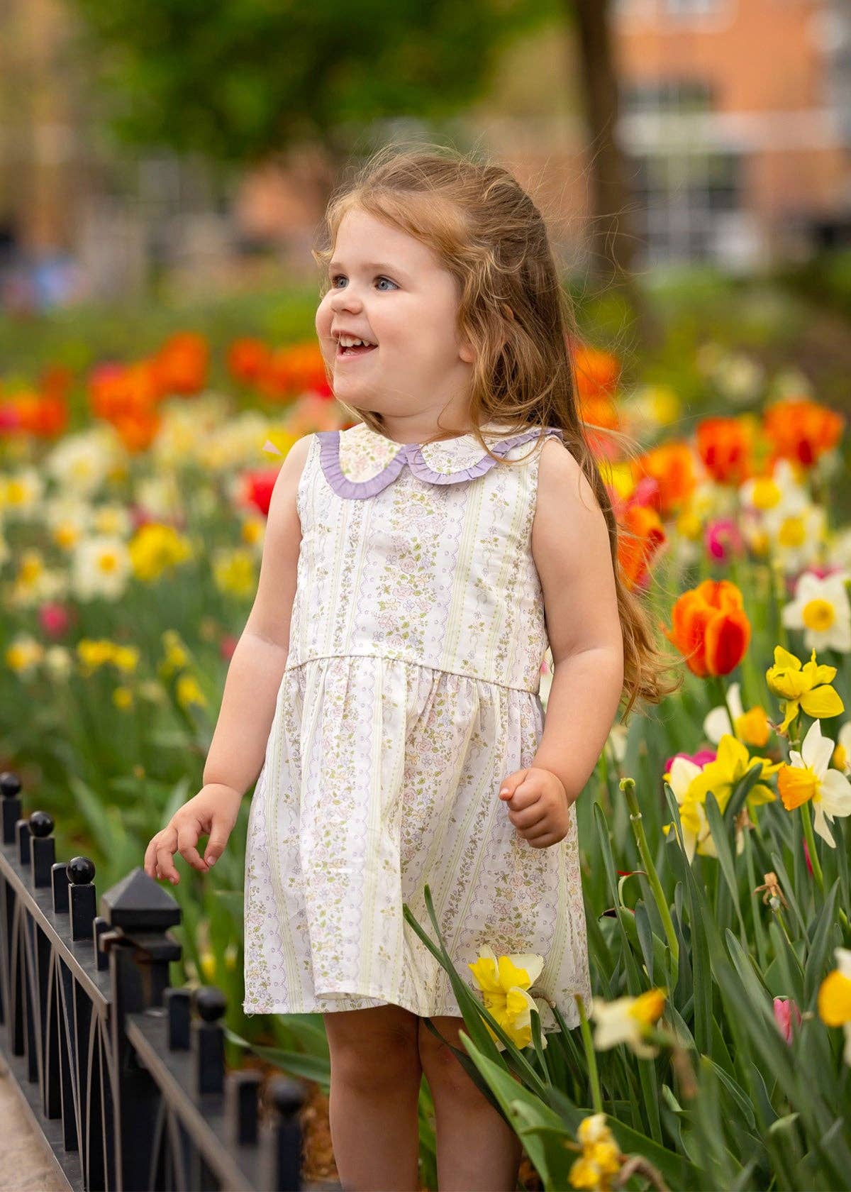 Graceful Garden Floral Dress: Purple