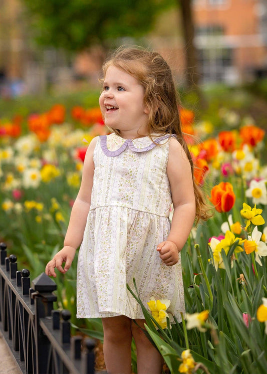 Graceful Garden Floral Dress: Purple